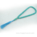 Natural Stone Blue Turquoise Prayer Beads Tassel Muslim